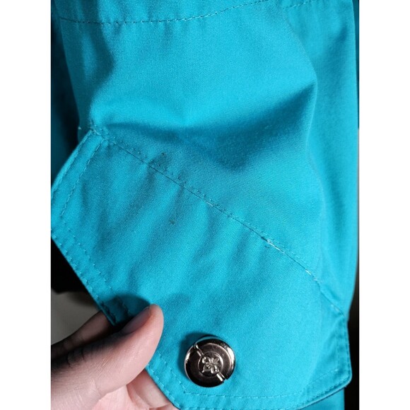 Vintage CS Essentials Windbreaker Blue Reversible Hooded Snap Button Size Medium - Picture 6 of 11